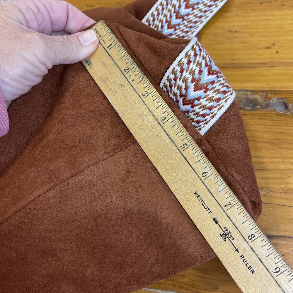 Shiraleah Purse Handbag Decorative Strap Caramel Brown Zip Closure Boho‎ - Picture 16 of 16